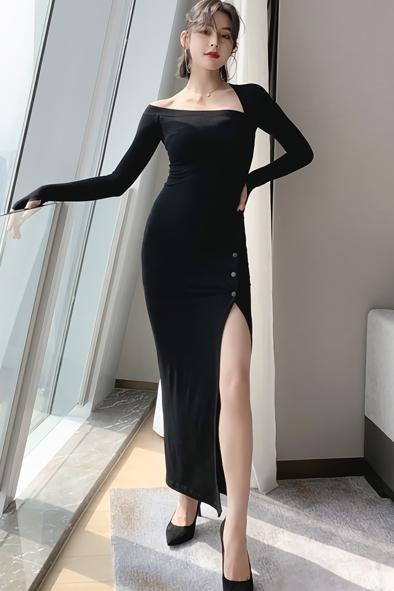 Long dress with slits on the side shop