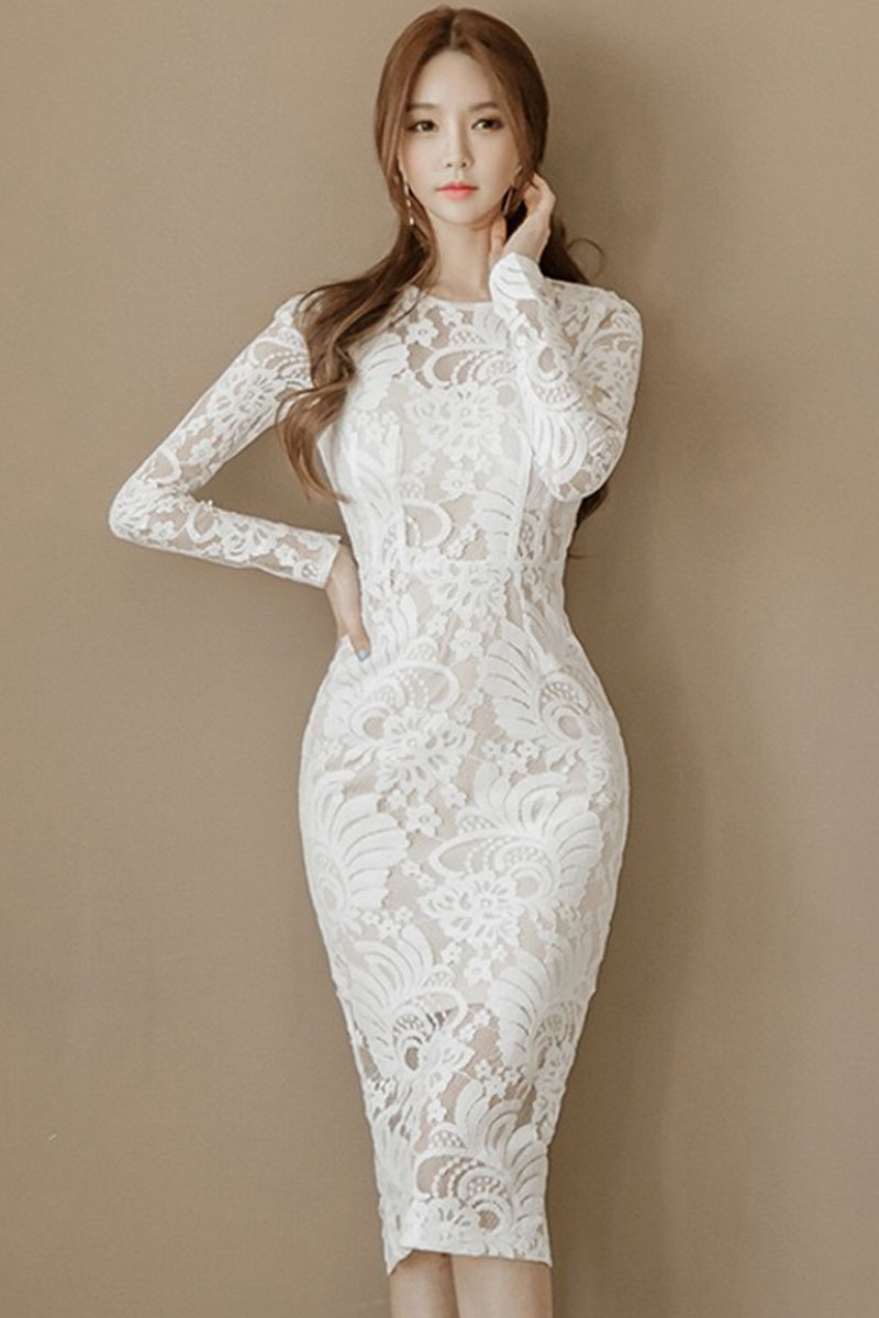 Overlay midi dress sales