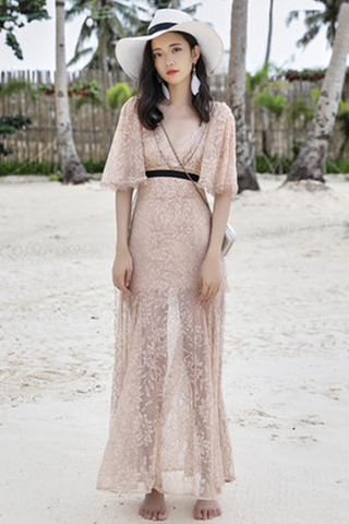 INSTOCK - Elayna Floral Lace Batwing Dress 