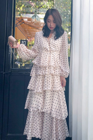BACKORDER -Kvondra Polka Dot Layered Dress