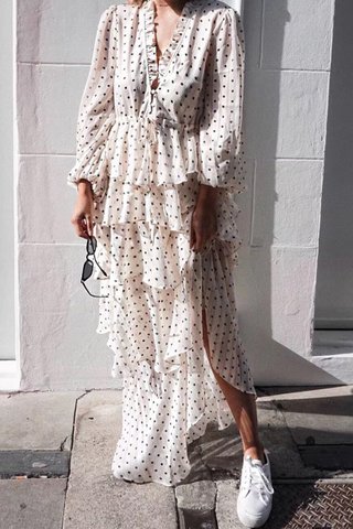 BACKORDER -Kvondra Polka Dot Layered Dress