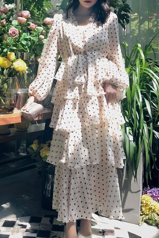 BACKORDER -Kvondra Polka Dot Layered Dress