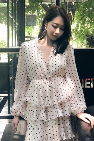 BACKORDER -Kvondra Polka Dot Layered Dress