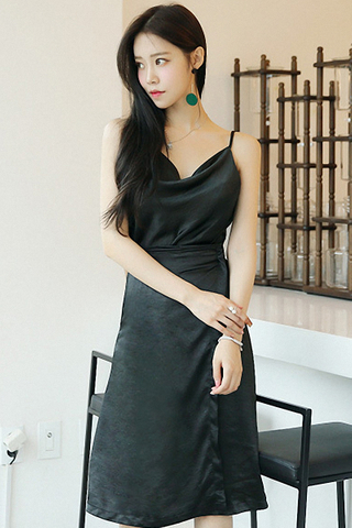 BACKORDER - Tina Sleeveless Top With Skirt Set In Black