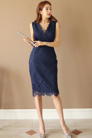 INSTOCK - Valssia Floral Crochet Overlay Dress