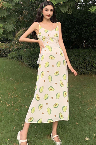 BACKORDER - Wilssa Avocado Printed Top With Skirt Set