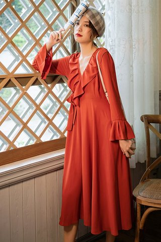 BACKORDER - Alisa Ruffle Bell Sleeve Dress