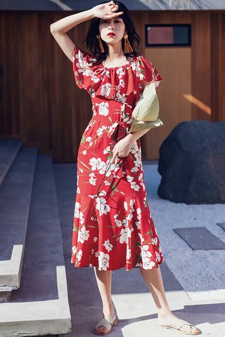 INSTOCK - Eleanor OFF Shoulder Floral Print Dress