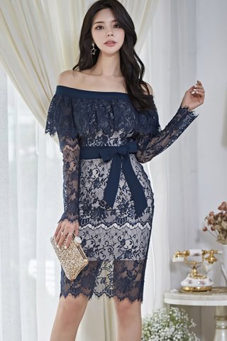 BACKORDER - Florsa Cold Shoulder Lace Dress