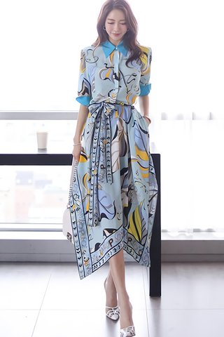 BACKORDER - Jolisse Collar Abstract Print Dress