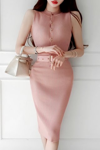 BACKORDER - Zevita Sleeveless Knit Dress In Light Pink