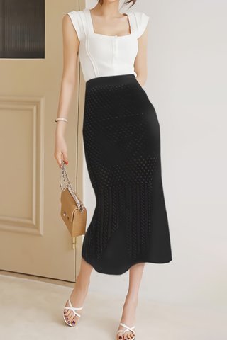 BACKORDER - Shanifer Crochet Overlay Skirt In Black