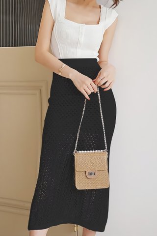 BACKORDER - Shanifer Crochet Overlay Skirt In Black