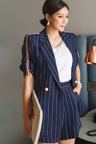 BACKORDER - Brisha Stripe Outerwear With Short Set