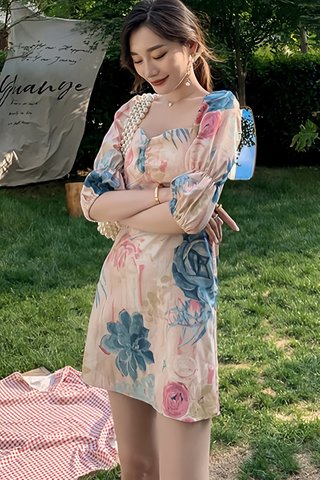 BACKORDER - Natalie Floral Puff Sleeve Dress