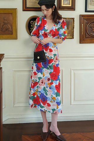 BACKORDER - Caelin V-Neck Floral Print Dress