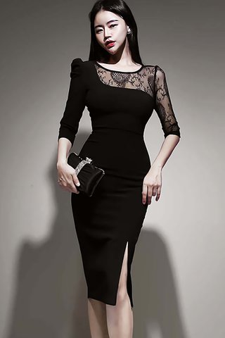 BACKORDER - Seline One Shoulder Lace Dress