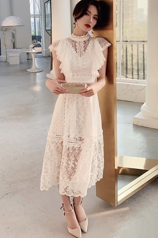 BACKORDER - Clarissa Floral Lace Overlay Dress (Midi)