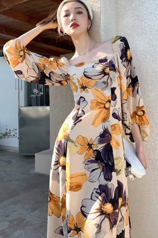 BACKORDER - Deline Floral Puff Sleeve Dress