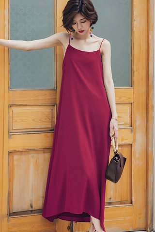 BACKORDER - Melrita Mini Knot Camisole Dress In Wine Red