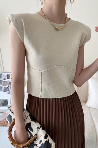 BACKORDER - Betty Round Neck Knit Top In Cream