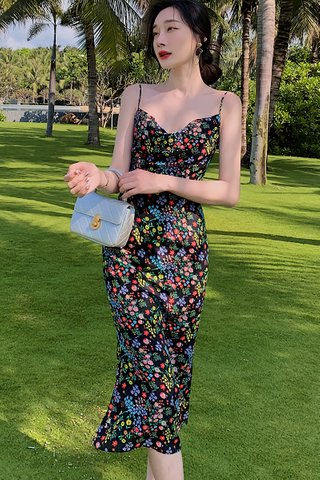 BACKORDER - Chelsea Floral Cowl Neck Midi Dress