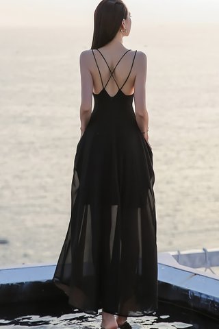 BACKORDER - Amira Criss Cross Maxi Dress In Black