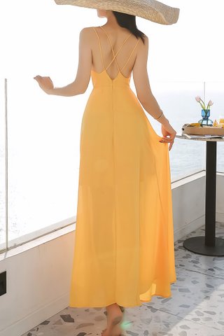 BACKORDER - Amira Criss Cross Maxi Dress In Yellow