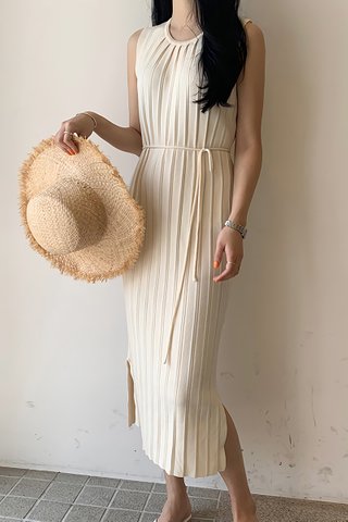 BACKORDER - Kelanie Sleeveless Knit Dress In Cream & Brown