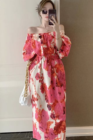 BACKORDER - Derella Off Shoulder Floral Dress