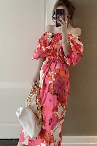 BACKORDER - Derella Off Shoulder Floral Dress