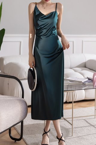 BACKORDER - Meghan Cowl Maxi Dress In Royal Green
