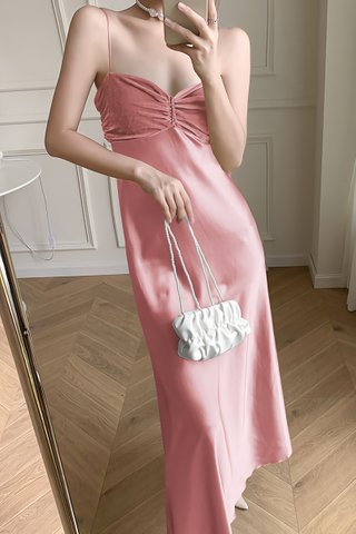 BACKORDER - Jessa Velvet Strap Dress In Pink