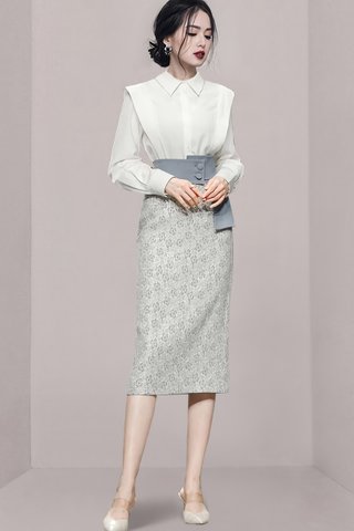 BACKORDER - Shauna Pinstripe Top With Floral Skirt Set