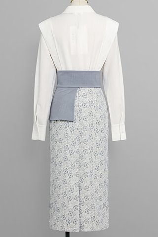 BACKORDER - Shauna Pinstripe Top With Floral Skirt Set