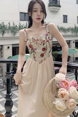 BACKORDER - Detricia Bustier Floral Dress