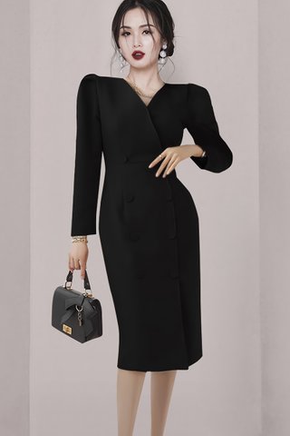 BACKORDER - Melinda Double Breasted Dress In Black
