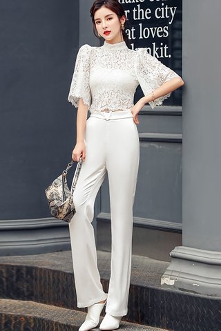 BACKORDER - Kaelyn Lace Top With Pant Set