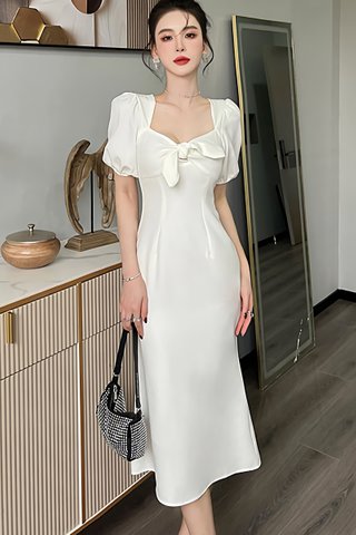 BACKORDER - Iryna Puff Sleeve Dress In White