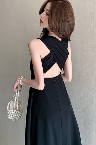 BACKORDER - Zoey Criss Cross Back Dress In Black