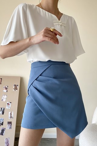 BACKORDER - Jarvelle Asymmetrical Skirt In Blue