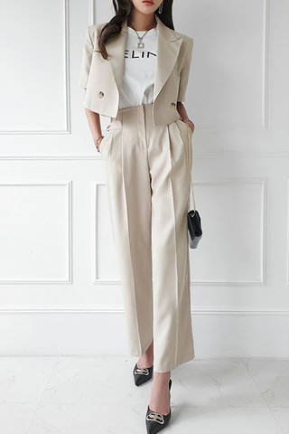 BACKORDER - Chavin Outerwear With Pant Set In Cream