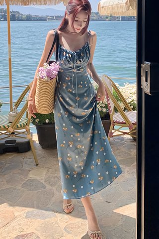 BACKORDER - Jadice Floral Shoulder Tie Dress