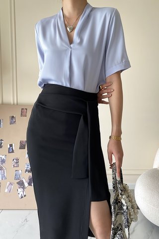BACKORDER - Jarvine Waist Tie Skirt In Black