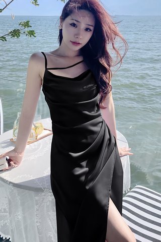 BACKORDER - Katlyn Side Slit Dress In Black