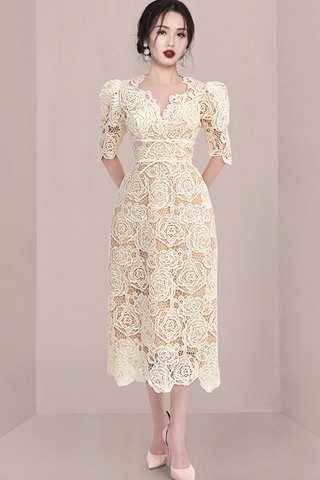 BACKORDER - Lorene Crochet Overlay Dress