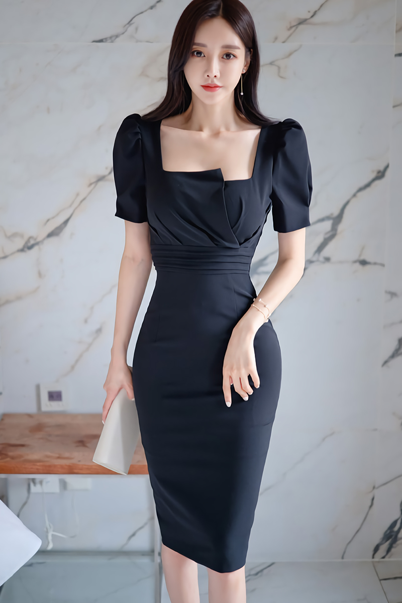 BACKORDER - Fanette Square Neck Midi Dress | I.Silhouette