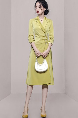 BACKORDER - Dalcy Side Button Dress In Yellow