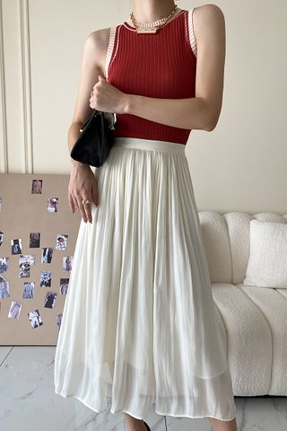 BACKORDER - Kharine Mesh Overlay Skirt In Cream
