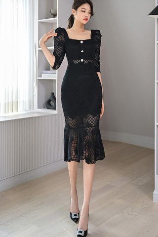 BACKORDER - Tina Top With Skirt Set In Black